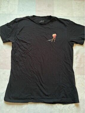 Lost Peach Legs T-Shirt Mens Medium Black Surf Skate Graphic Tee -0003
